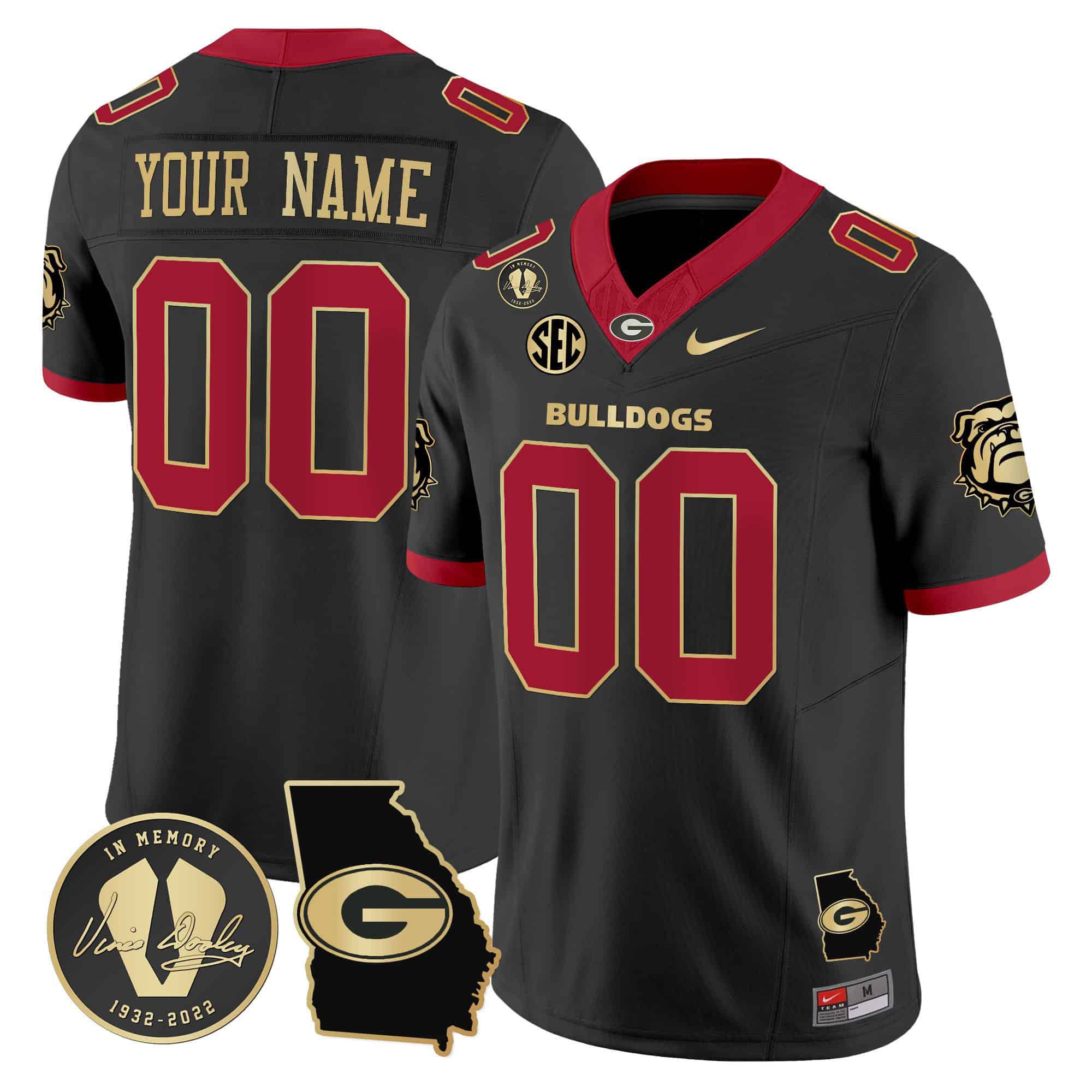 Men Georgia Bulldogs Black 2024 Nike Vapor Custom NCAA Jersey style 1